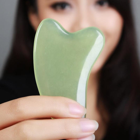 Gua Sha Facial Tools Stone Massage GuaSha Tool for Face (Green)